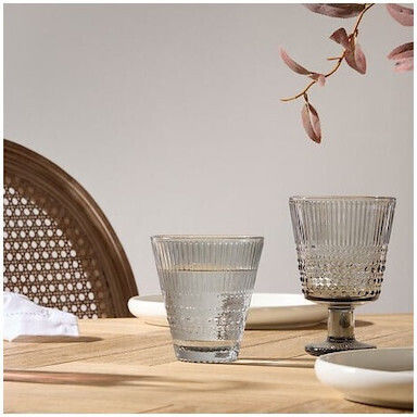 Atmosphera Bubble Wasserbrille aus Glas Graue 203488B