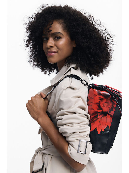 Flowerina Naron Damen Schultertasche Schwarz