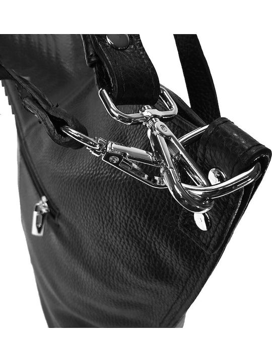 Leder Damentasche Schultertasche Schwarz