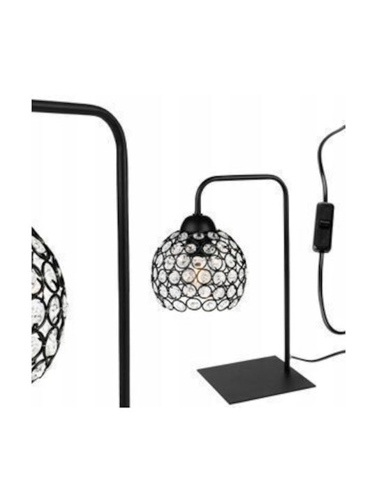 Light Home Decorative Lamp Crystal Ball with Socket for Bulb E27 Black