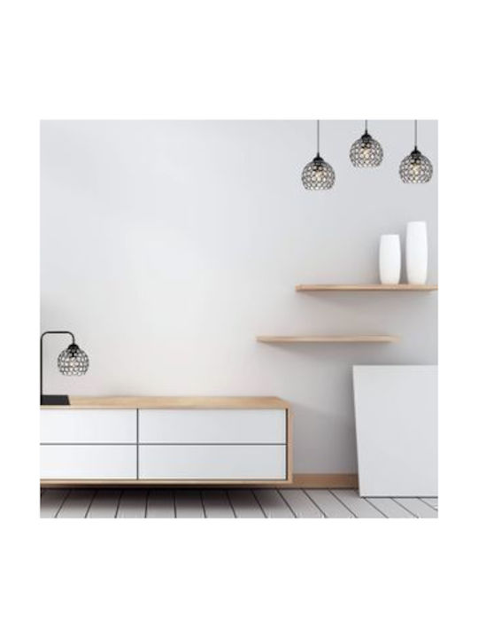 Light Home Decorative Lamp Crystal Ball with Socket for Bulb E27 Black