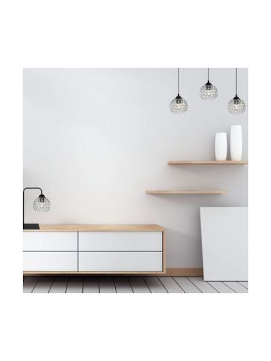 Light Home Декоративна Лампа Кристална топка с Цокъл за Крушка E27 Черен