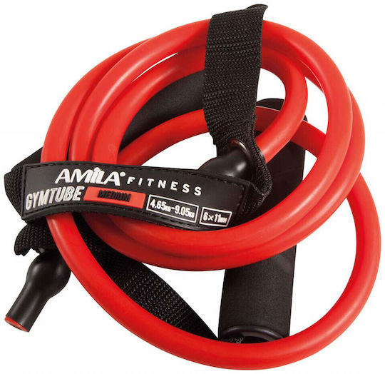 AMILA Resistance Band Gymtube Moderate with Handles Red 1.4m