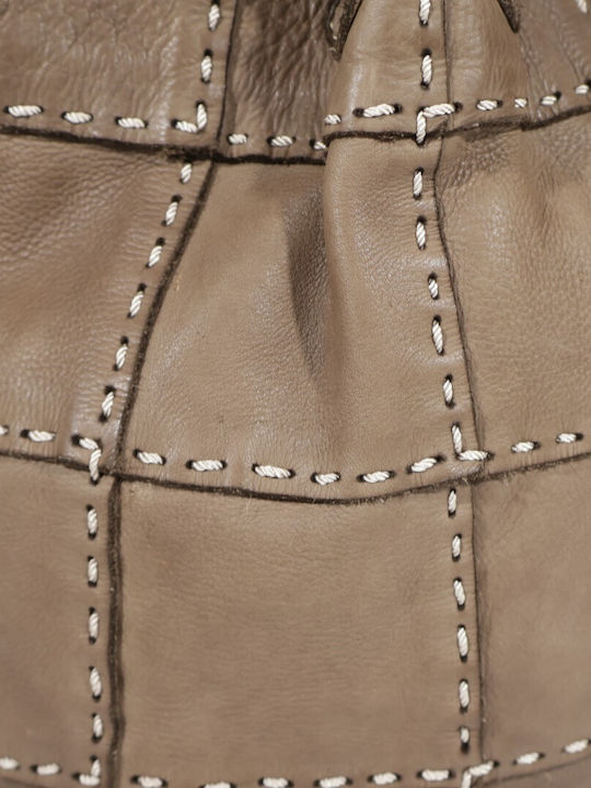 Leder Damentasche Handtasche Taupe