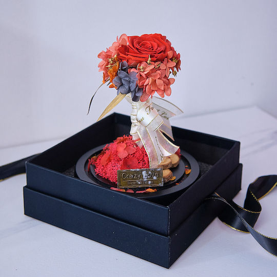 Crazy Love Arrangement Gefrorene Blumen Rose In Glasskugel Geschenkbox Rot