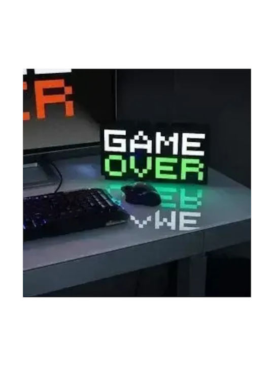 Paladone Детско Декоративно Осветление Game Over с Промяна на Цветовете Черен 30x15см