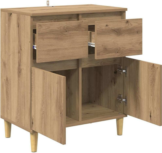 Sideboard Wooden with Drawers Oak 60x35x70cm