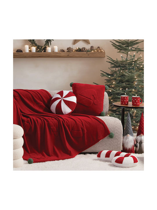Nef-Nef Homeware Christmas Decorative Pillow Candy Whitered Candy White 35x35cm
