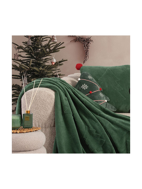 Nef-Nef Homeware Christmas Decorative Pillow Trees Square Green 45x45cm