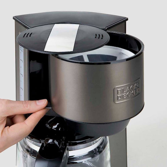 Black & Decker BXCO1000E Програмируема Филтърна Кафемашина 1000W Сива