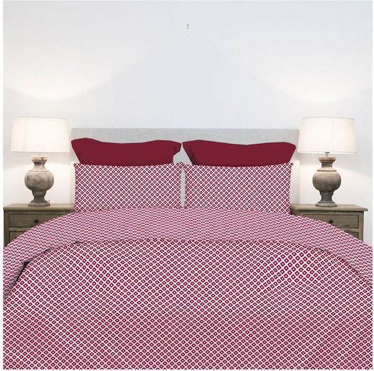 Astron Italy Ariel Σετ Σεντόνια Υπέρδιπλα 240x260εκ. Redwine (4τμχ)