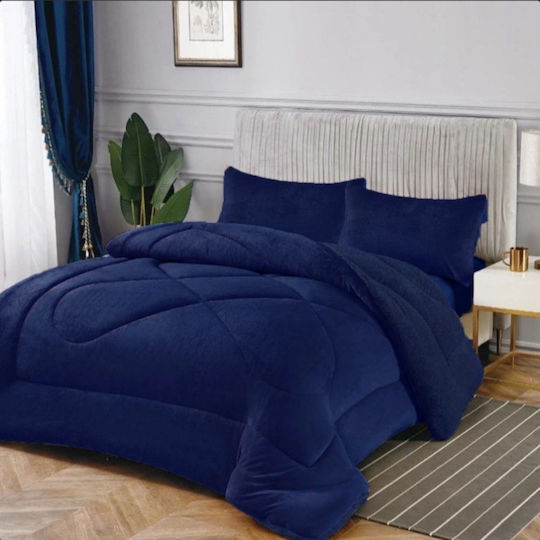 Alpha-Market Κουβερτοπάπλωμα Υπέρδιπλο 220x240εκ. Navy Blue