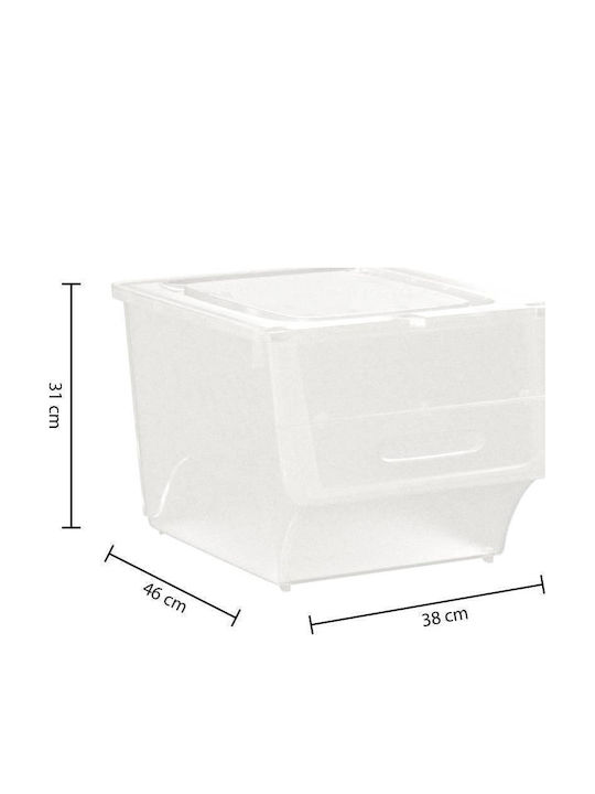 5Five Decorative Basket Plastic with Handles White 38x45.5x31cm