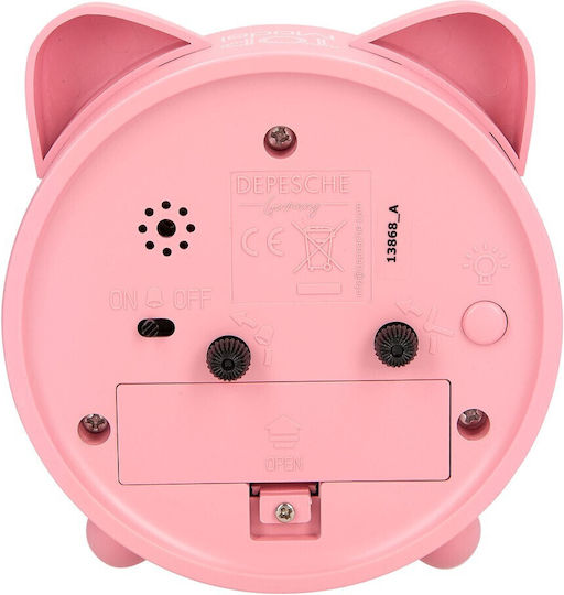Depesche Desktop Clock from Metal Pink
