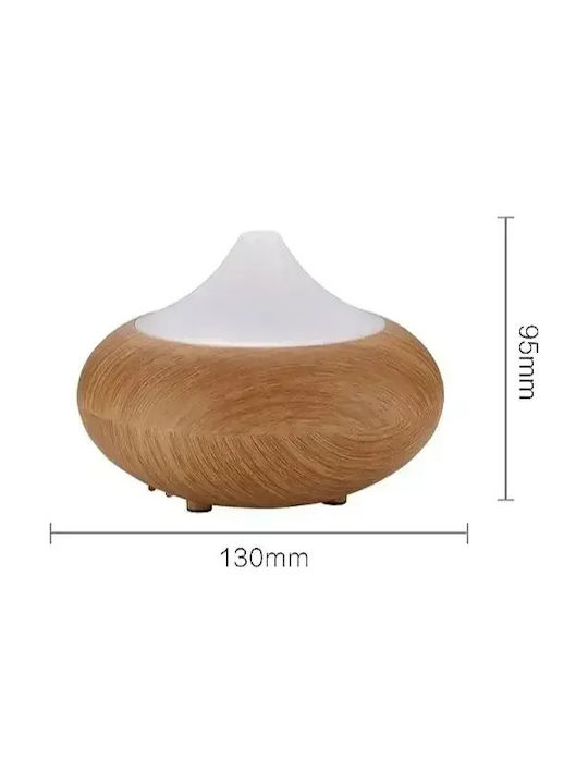 Led Συσκευή Αρωματοθεραπείας Υπερήχων Humidifier Καφέ 400ml