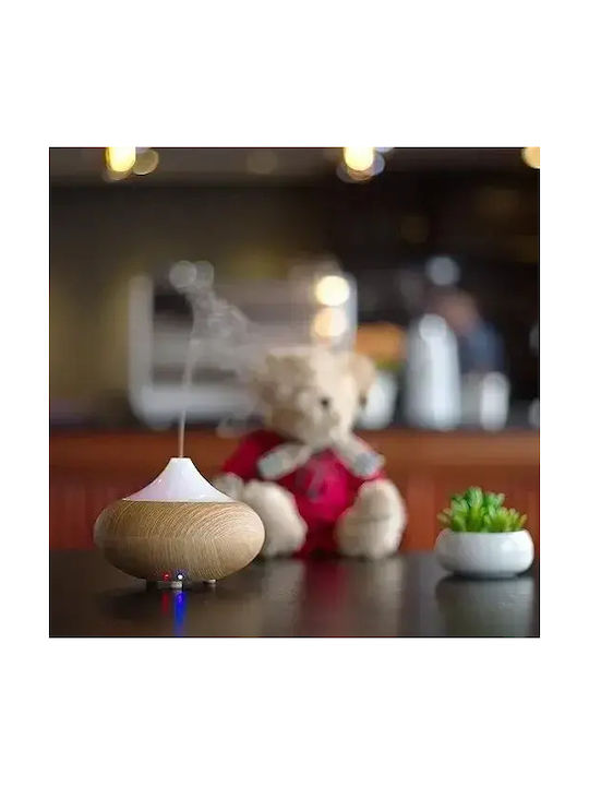 Led Συσκευή Αρωματοθεραπείας Υπερήχων Humidifier Καφέ 400ml
