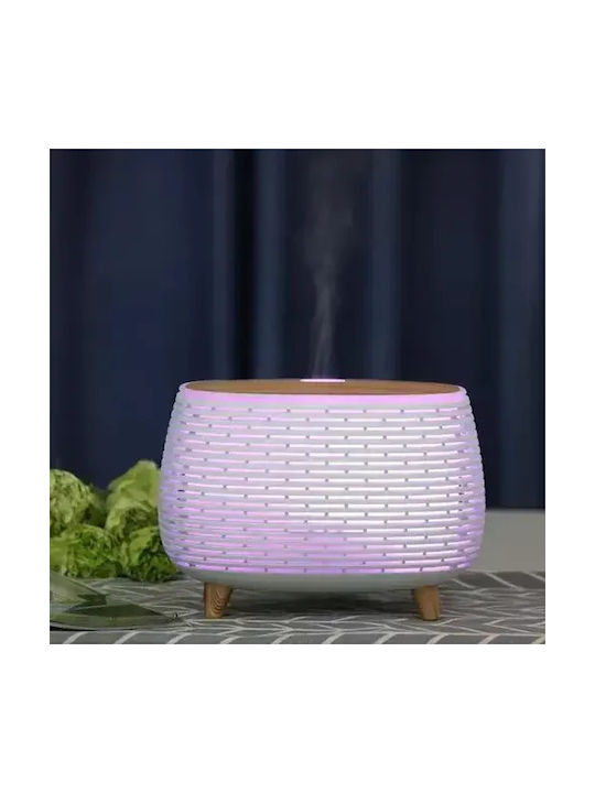 Ultrasonic Aromatherapy Diffuser Device – 7-Color Lamp 400 Ml 6w Kp-7049 White Black
