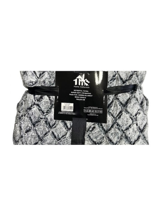TnS Super Soft Furry Single Blanket 160x220cm Gray