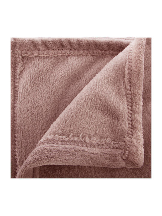 Atmosphera Pătură Flanel Uni Polar Fleece Canapea 130x180cm Roz