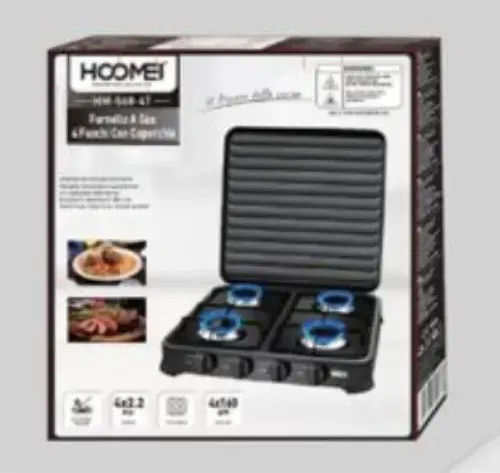 Hoomei Countertop Burner Flüssiggas with 4 Burners Schwarz