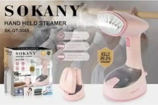 Sokany SK-GT-3065 Ατμοκαθαριστής Ρούχων Χειρός 1300W με Δοχείο 120ml Ροζ