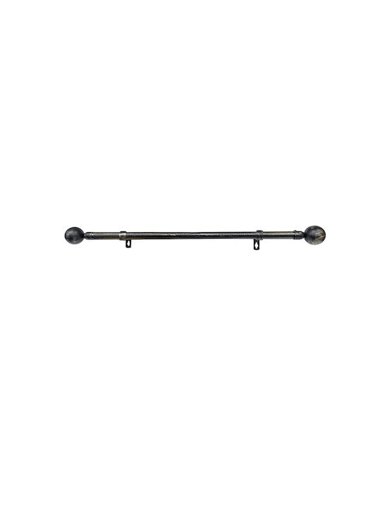 Tpster Μεταλλικό Κουρτινόξυλο Μονό Φ16mm 120εκ. Μάυρο-χρυσό