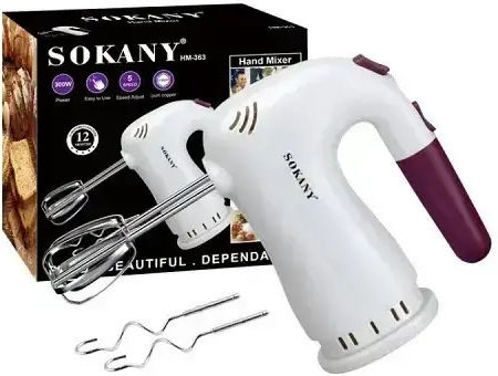 Sokany HM363 Μίξερ Χειρός 300W Λευκό