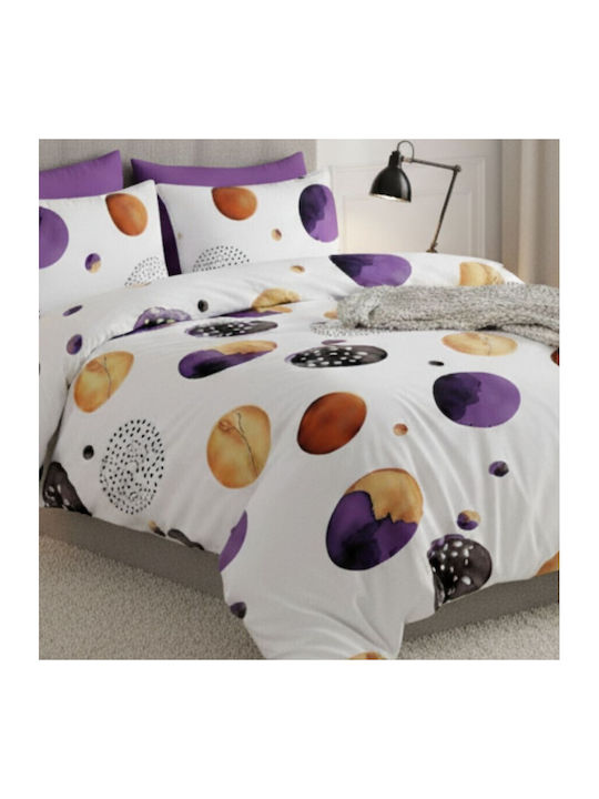 Pucioasa Set Husă de Pilotă Dublă cu 2 Fețe de Pernă & 1 Cearsaf 200x230 Burgundy