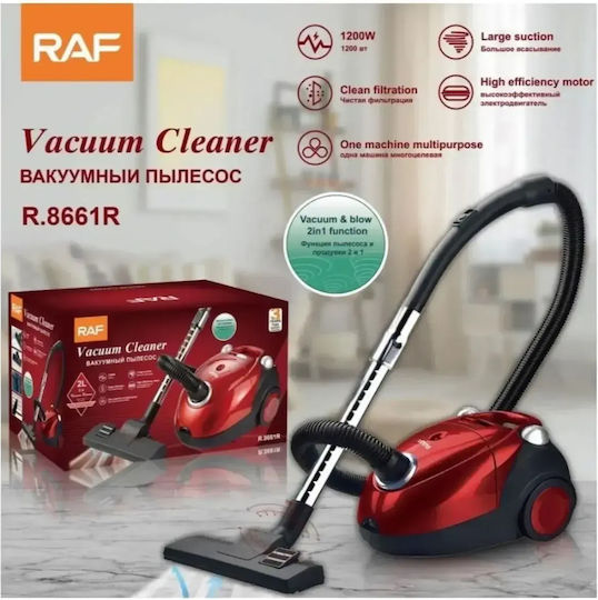 Raf R.8661R Vacuum Cleaner 1200W Bagged 2lt Red