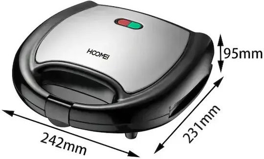Hoomei Sandwichmaker für for 2 Sandwiches Sandwiches 750W Inox