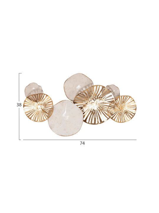 HomeMarkt From Gold White Metal 74.5x10x38cm