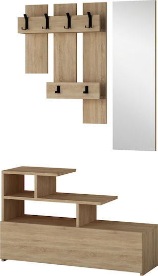 Vesty Eingangsmöbel mit Spiegel / Garderobe & Schuhschrank 100x30x61cm
