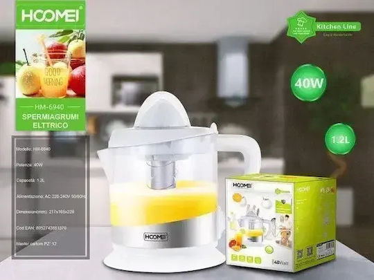 Hoomei Ηλεκτρικός Στίφτης 40W με Χωρητικότητα 1.2lt Λευκός