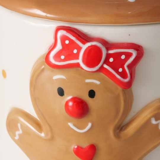 Χριστουγεννιάτικo δοχείο με καπάκι gingerbread 2000 ml λευκό (1 τμχ.) της BOLZE