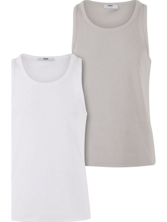 Def Tank Tops Bright White+micro Chip Yes Fw25 Dftt032-20337