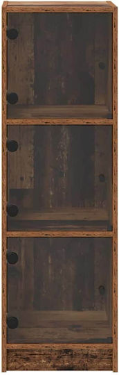 Wall Living Room Display Cabinet made of Particleboard with Glass Old Wood 35x37x109cm
