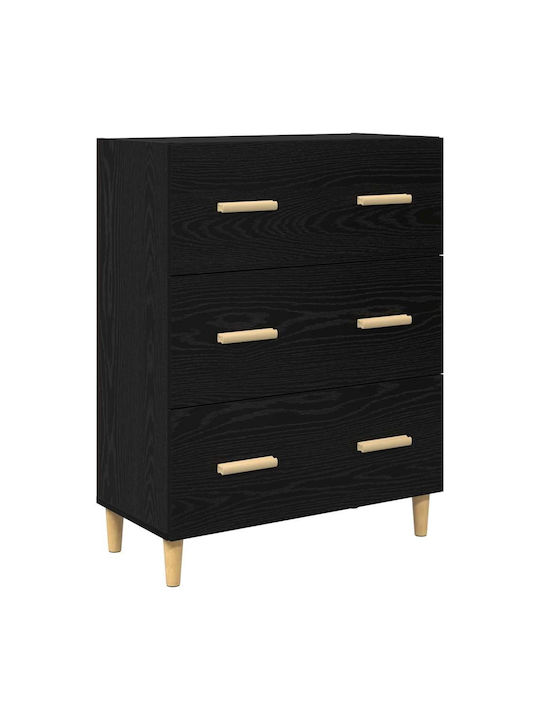 Висулка Витрина за хол от ПДЧ със Стъкло Black Beech 70x34x90см