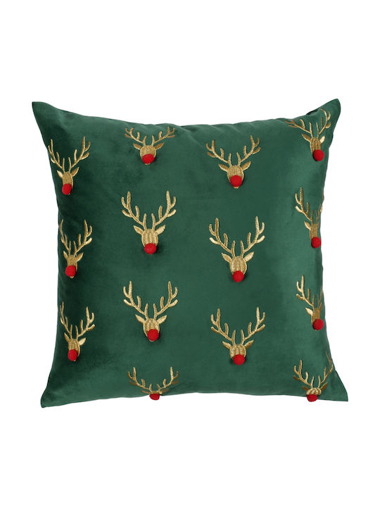 Ilis Home Christmas Decorative Square Pillowcase Green 45x45cm