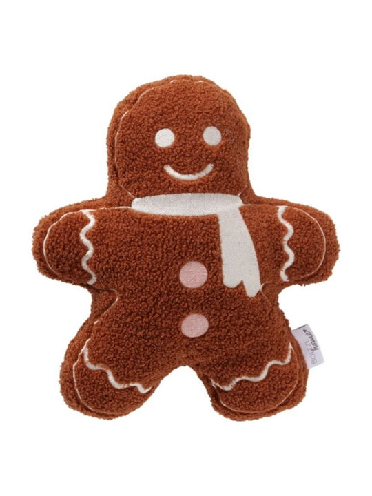 Χριστουγεννιάτικο Διακοσμητικό Μαξιλάρι Gingerbread 30*33 Εκ Καφέ