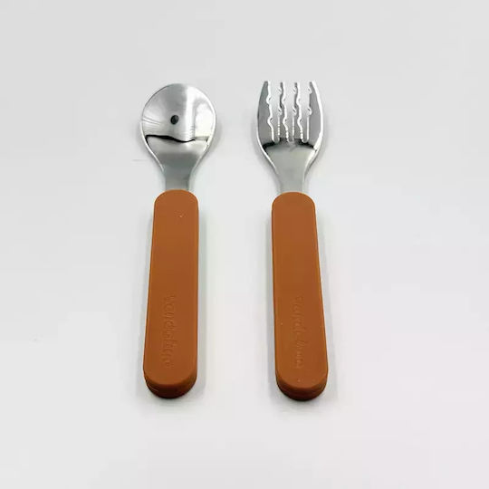 Pandaboo Βρεφικό Σετ με Πιρούνι από Μέταλλο Πράσινο 2τμχ