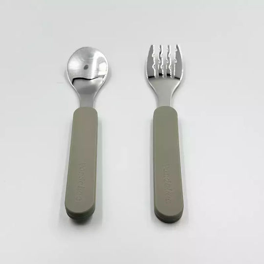 Pandaboo Baby Set with Fork made of Metal 2pcs