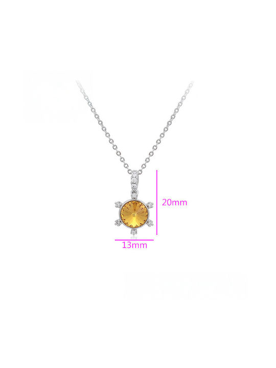Chrysothemiss Дамска Огърлица Sunbeam Glow Кристал Форма Слънце