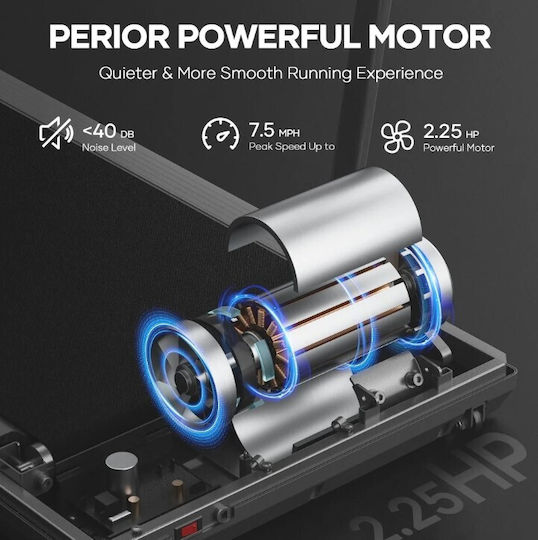 ForAll JY-8302 0.65hp Ηλεκτρικός Αναδιπλούμενος Διάδρομος Γυμναστικής για Χρήστη έως 100kg