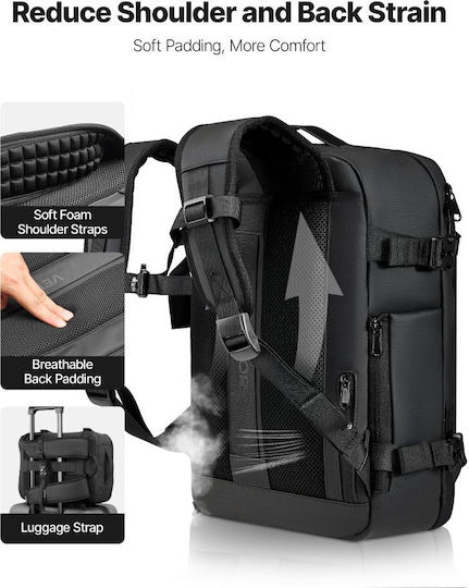 Vevor Sack Voyage Back 35lt Black made of Leather