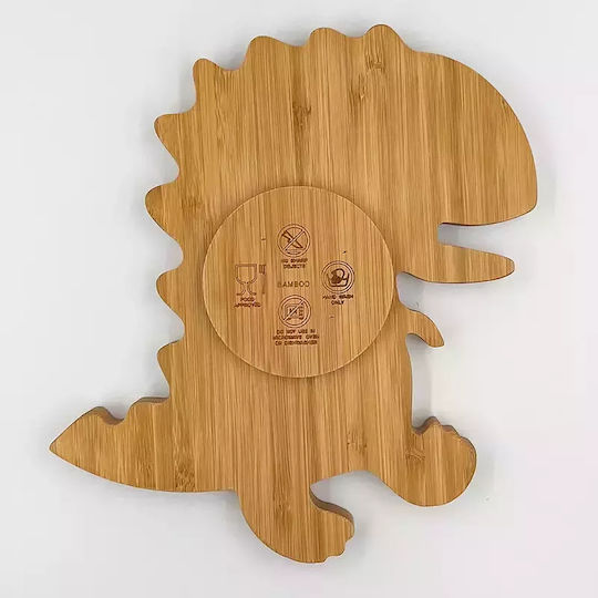 Pandaboo Baby Food Plate made of Bamboo Orange