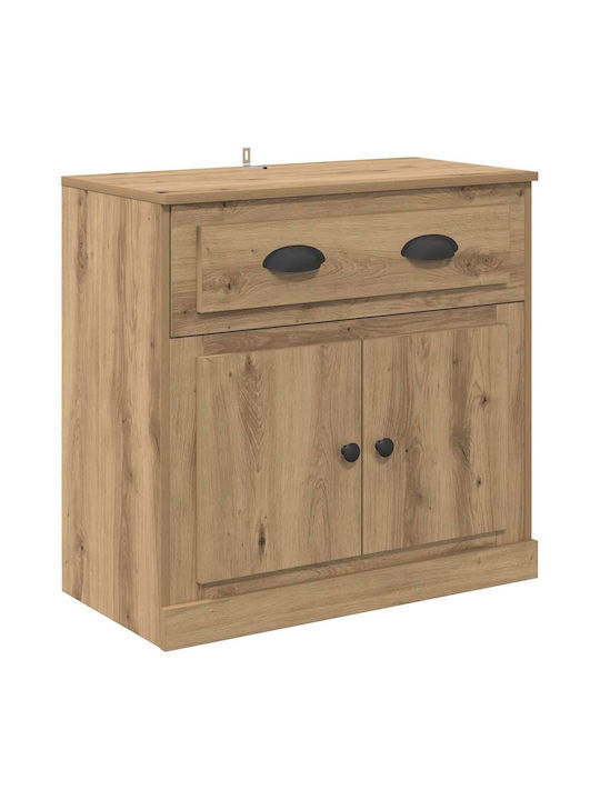 Wall Living Room Display Cabinet made of Particleboard with Glass Artisan Oak 70x35.5x67.5cm