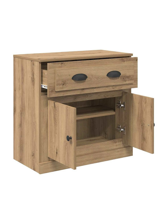 Wall Living Room Display Cabinet made of Particleboard with Glass Artisan Oak 70x35.5x67.5cm