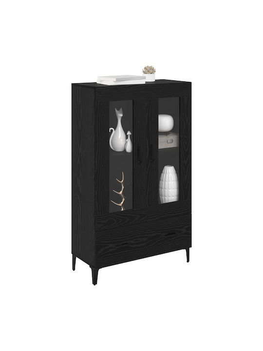 Висулка Витрина за хол от ПДЧ със Стъкло Black Beech 70x31x115см