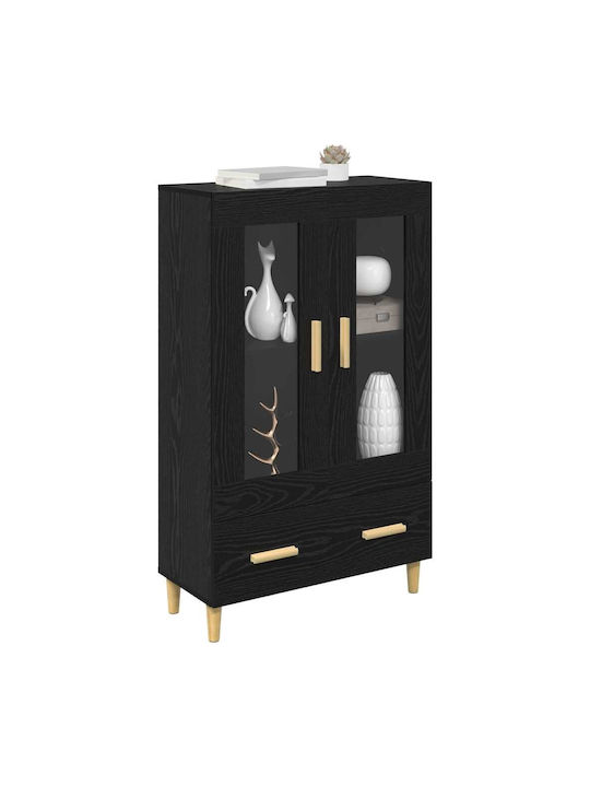 Висулка Витрина за хол от ПДЧ със Стъкло Black Beech 70x31x115см