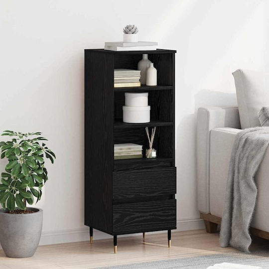 Floor-standing Living Room Display Cabinet made of Wood & Metal with Glass 40x36x110cm